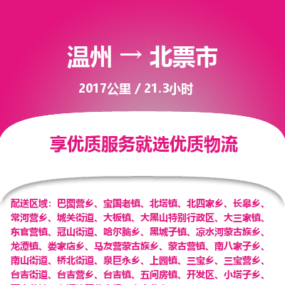 溫州到北票市物流專線 溫州到北票市物流專線