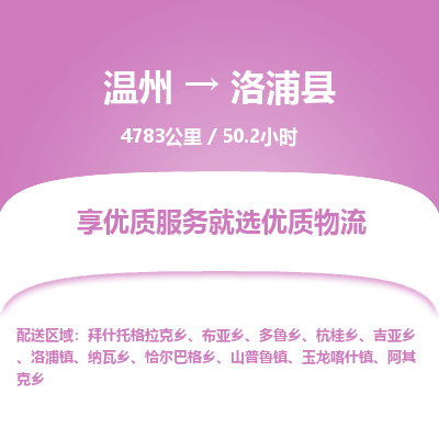 溫州到洛浦縣物流專線